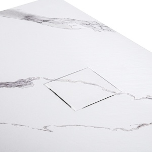 Cadita de dus dreptunghiulara slim model marmura Riko 120 x 80 cm alba - Img 4