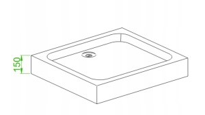 Cadita de dus Inalta SX03B, Dreptunghiulara 90x80cm, Culoare Negru - Img 6