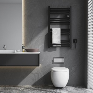 Calorifer electric vertical LOA-BL ECO 500W pentru baie 96x54, negru - Img 6