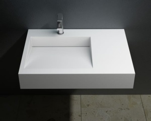 Chiuveta De Blat PRO CASPAR, Dimensiuni 75x50x 13 cm, Montaj Pe Blat, Design Deosebit, Forma Dreptunghiulara, Conglomerat, Alb - Img 2