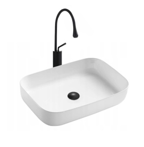 Chiuveta de blat PRO KAYA SLIM, Dimensiuni 60 x 42 x 14 cm, Forma Dreptunghiulara, Ceramica sanitara, Fara gaura baterie, Alb