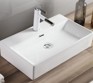 Chiuveta de blat PRO METRO, Dimensiuni 40,50,60 cm, Forma Dreptunghiulara, Ceramica sanitara, Fara gaura baterie, Alb - Img 4
