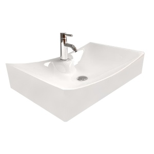 Chiuveta de blat PRO SARA Dimensiuni 66x 44 x 14 cm, Forma dreptunghiulara, Ceramica sanitara, Alb