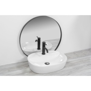 Chiuveta de blat REA CARINA, Dimensiuni 50cm x 38.5 x 12 cm, Ceramica Sanitara, gaura baterie, Alb - Img 4