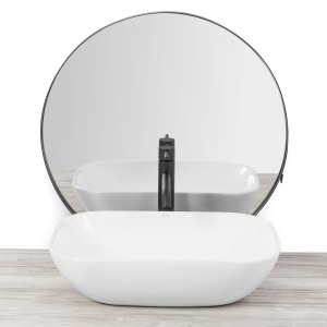 Chiuveta de blat REA Claudia 9447, 51x34 X 13 Cm, Montaj Pe Blat, Design Deosebit, Ceramica Sanitara, Alb - Img 4