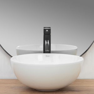 Chiuveta de blat REA Stella White, 36x36 X 15 Cm, Montaj Pe Blat, Design Deosebit, Ceramica Sanitara, Alb - Img 5