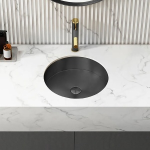 Chiuveta incastrata PRO RONDA ,ceramica sanitara neagra,41 x 17 cm - Img 3