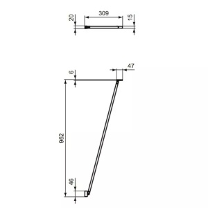 Consola sustinere unghiulara pentru dus 100cm Ideal Standard Connect 2 - Img 3
