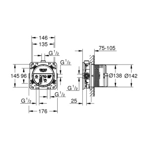 Corp incastrat Grohe Rapido SmartBox Universal 1/2" - Img 7