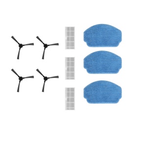 Kit Accesorii Aspirator Robot SeveShop® T7S, Kit Perii Laterale 2 Perechi, Filtre 3 Bucati, Lavete Mop 4 Bucati, Kit Accesorii Aspirator Robot Pentru Curatare Umeda Si Uscata, Intretinere Eficienta