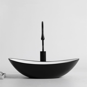 Lavoar de blat VELDMAN ZUZAN 60 cm alb negru mat - Img 2