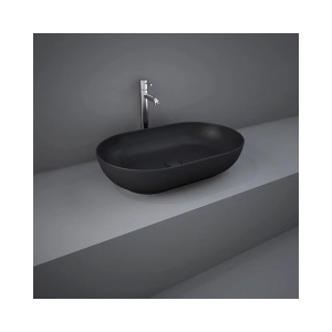 Lavoar oval negru mat Rak Feeling 55x35 cm - Img 1