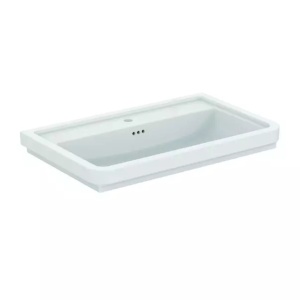 Lavoar pe mobilier Ideal Standard Atelier Calla alb lucios 87 cm cu orificiu baterie si preaplin - Img 11