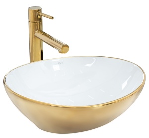 Lavoar pentru blat Alb Auriu Sofia, Dimensiune 41.5x33.5x13.5 cm - Img 1
