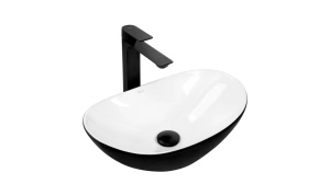 Lavoar pentru blat REA ROYAL MINI black/white - Img 1
