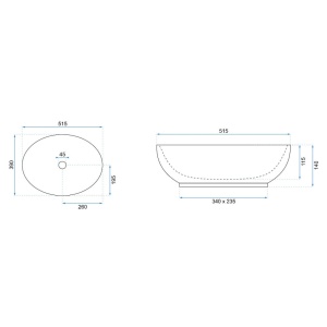 Lavoar REA CAROLA SLIM, 51.5 x 39 x 14 cm, montaj pe blat, ceramica sanitara, fara gaura baterie, Alba - Img 6