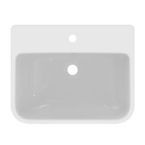 Lavoar semiincastrat Ideal Standard i.life B alb lucios SmartGuard 55 cm cu orificiu baterie si preaplin - Img 6