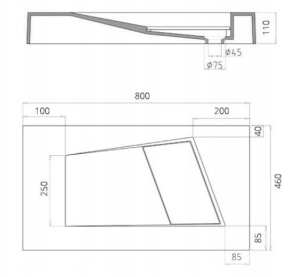 Lavoar Vinci, cu gaura de baterie, dimensiune 80x46cm - Img 6