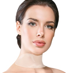 Masca antirid reutilizabila Antiaging REFINE pentru zona gatului, Neck Pad Anti Wrinkle, din silicon medical, antiinflamator si hidratant, transparent - Img 3