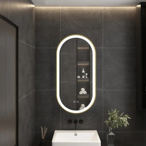 Oglind?? LED OVL 50x100cm, Brush Gold - Img 5