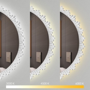 Oglinda rotunda pentru baie cu LED si dezaburire 80cm X013 - Img 3