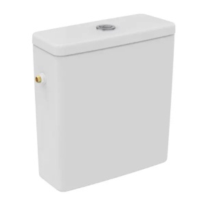 Rezervor pe vas WC Ideal Standard I.life S cu alimentare laterala alb lucios - Img 1