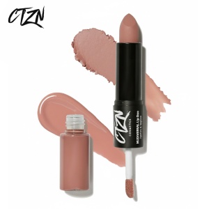 Ruj si creion de buze CTZN, Nudiversal Lip Duo, rezistent la apa, cu unt de mango salbatic, Fez - Img 1