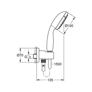 Set de dus cu porter Grohe Tempesta 100 cu 2 jeturi crom lucios - Img 4