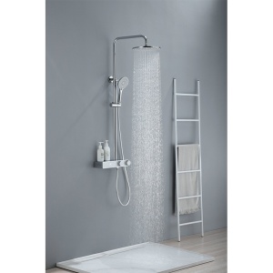 Set de dus F12A Design Modern, Cu Efect de Ploaie si Afisaj LCD, Culoare Crom - Img 3