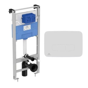 Set rezervor WC cu cadru Ideal Standard ProSys si clapeta Oleas M3 alb mat - Img 1