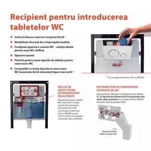 Set rezervor WC cu cadru incastrat Alcadrain AM101/1120 si clapeta M778 negru plus vas WC Fluminia Minerva cu capac softclose alb - Img 4