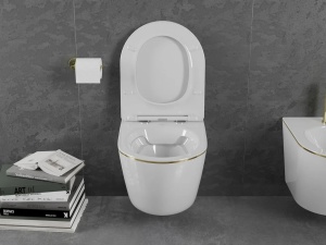 Set vas WC + Bideu Pro White/Gold edge - Img 2