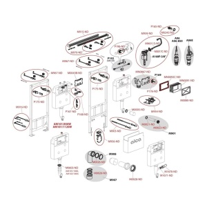 Set Vas WC Suspendat Rea Carlo+Rama instalare Alcadrin+Capac Soft-Close+Clapeta Thin Auriu - Img 6