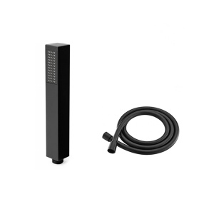 Sistem dus cu termostat PRO ERA VELDMAN Black, dus tip ploaie 20x20 cm, montaj pe perete, dus de mana, finisaj Negru Mat - Img 3
