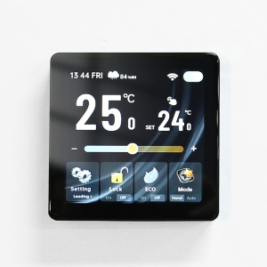 Termostat Digital Smart Wi-Fi SeveShop®, Ecran IPS Touch 4" 480x480, Control Vocal Alexa si Google Assistant, Compatibil Tuya Smart Life, Instalare Rapida 3 Min, Mod ECO si Child Lock, Senzor de Umiditate, Design Negru Modern