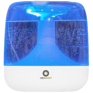 Umidificator de aer cu difuzor aromaterapie NeoSimply® cu lumini LED, Portabil, USB, Rezervor 650ml, 2 moduri de functionare, Lumini de noapte, Umidificator camera si masina auto, Alb