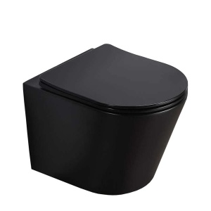Vas WC PRO SOFIA BLACK, Sistem inovator de spalare Rimless Tornado, Suspendat, Ceramica sanitara