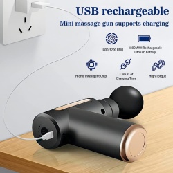 Aparat pentru Masaj Profesional Tip Pistol SeveShop, 4 Capete Interchangeabile, 6 Trepte de Viteza, Motor Silentios, 3200 Percutii, Baterie 1800mAh, Masaj Profund pentru Spate, Umeri, Picioare, Coapse, Abdomen, Design Ergonomic, Negru-Gri - Img 4
