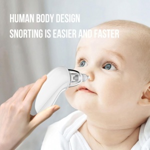 Aspirator nazal pentru copii si bebelusi NeoSimply®, Portabil, 3 Viteze de aspiratie, Muzica, Lumina, Alb - Img 6