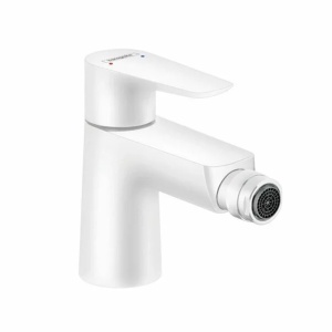 Baterie bideu Hansgrohe Talis E cu ventil Pop-Up alb mat