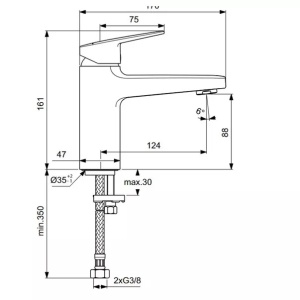 Baterie lavoar cu monocomanda Ideal Standard Ceraplan BD222AA - Img 4