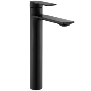 Baterie Lavoar Inalta REA STORM BLACK HIGH, Montaj Pe Blat, Capat Fix, Inaltime 29.5 Cm, Finisaj Negru Mat