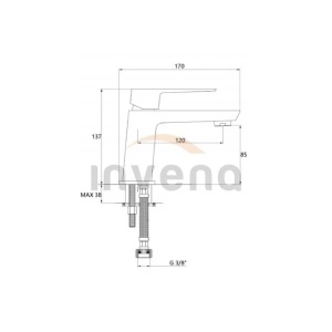 Baterie lavoar Invena Paros negru mat - Img 2