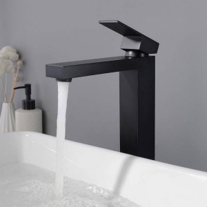 Baterie lavoar PRO QUADRO BLACK High, Montaj pe blat, inaltime 27cm, finisaj Negru Mat - Img 3
