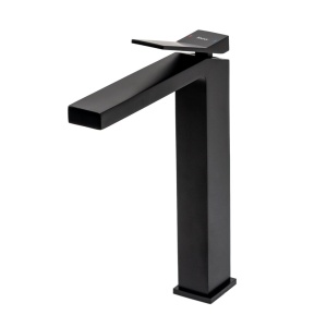 Baterie lavoar REA DUET BLACK HIGH, Montaj pe blat, inaltime 28 cm, finisaj Negru Mat - Img 5