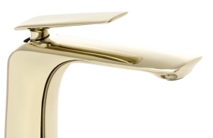 Baterie Lavoar REA JAGER GOLD HIGH, Montaj Pe Blat, Capat Fix, Monocomanda, Inaltime 28.5 Cm, Auriu - Img 2