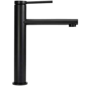 Baterie Lavoar REA OVAL BLACK HIGH, Montaj Pe Blat, Capat Fix, Monocomanda, Inaltime 27 Cm, Culoare Negru, Finisaj Mat - Img 5