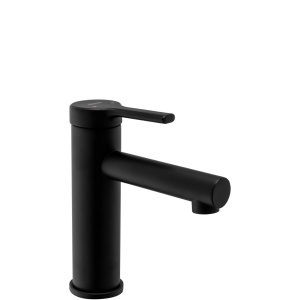 Baterie Lavoar REA PIXEL BLACK LOW, Montaj Pe Blat, Capat Fix, Monocomanda, Inaltime 16.5 Cm, Negru - Img 1