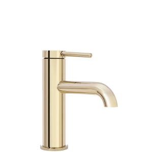 Baterie Lavoar REA SPOT GOLD LOW, Montaj Pe Blat, Capat Fix, Monocomanda, Inaltime 18 Cm, Auriu