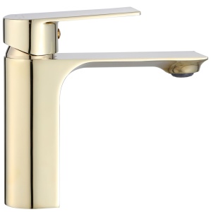 Baterie Lavoar REA URBAN GOLD LOW, Montaj Pe Blat, Capat Fix, Inaltime 15 Cm, Finisaj Auriu - Img 3